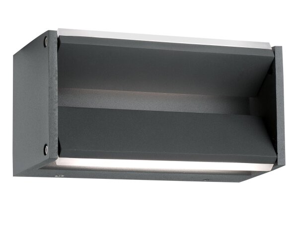 LED Außenwandleuchte schmal IP54 20 cm breit Dunkelgrau