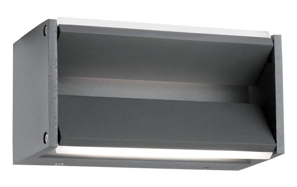 LED Außenwandleuchte schmal IP54 20 cm breit Dunkelgrau