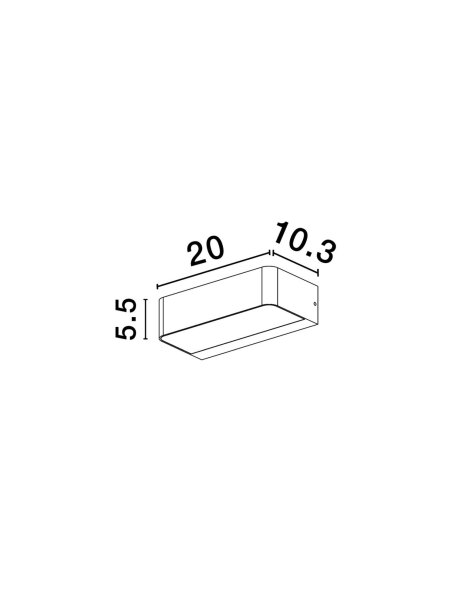 LED Außenwandleuchte schmal IP65 20 cm breit Anthrazit BYRON