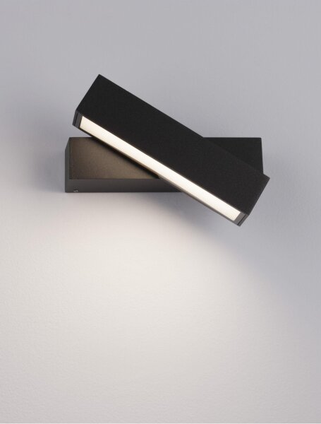 LED Außenwandleuchte schmal IP65 18 cm breit Anthrazit Glas