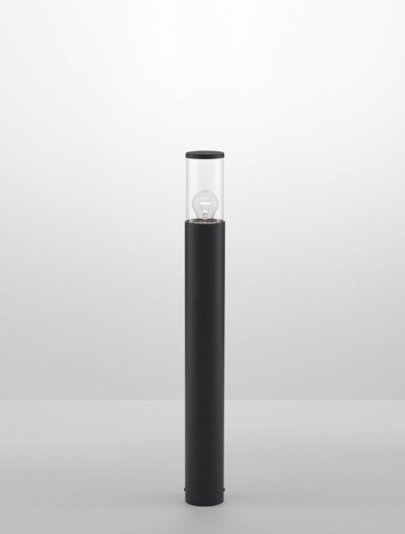 Pollerleuchte schmal IP65 E27 80 cm hoch Dunkelgrau