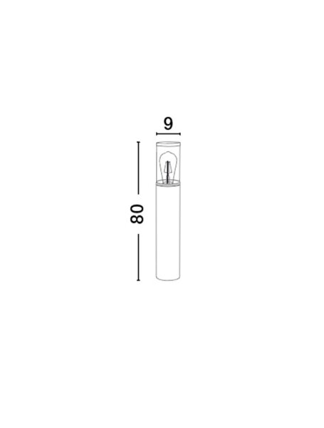 Pollerleuchte schmal IP65 E27 80 cm hoch Dunkelgrau