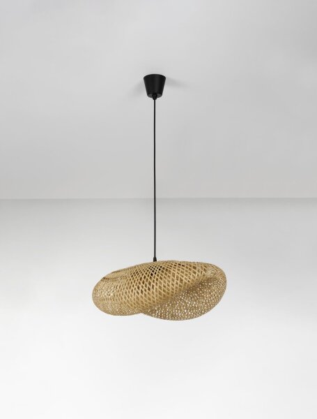 Pendelleuchte E27 62 x 43 cm Schwarz Braun höhenverstellbar