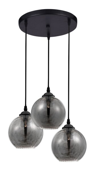 Pendelleuchte rund E27 Ø 30 cm Schwarz Grau höhenverstellbar
