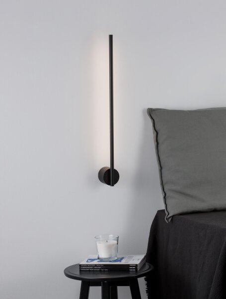 LED Wandlampe schmal 60 cm Schwarz Aluminium warmweiß 700 lm