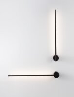 LED Wandlampe schmal 60 cm Schwarz Aluminium...