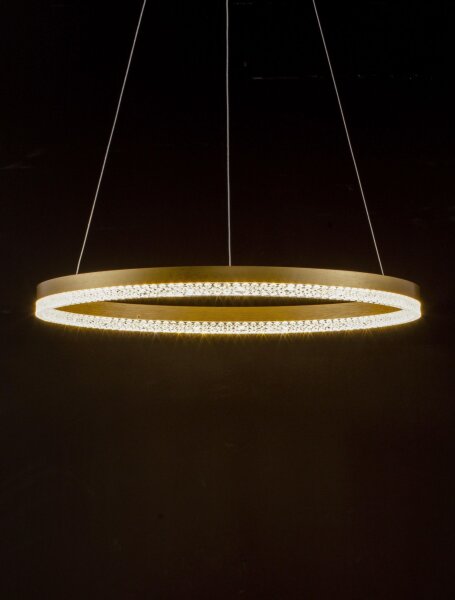 LED Kronleuchter Ring Ø 60 cm in Gold dimmbar warmweiß