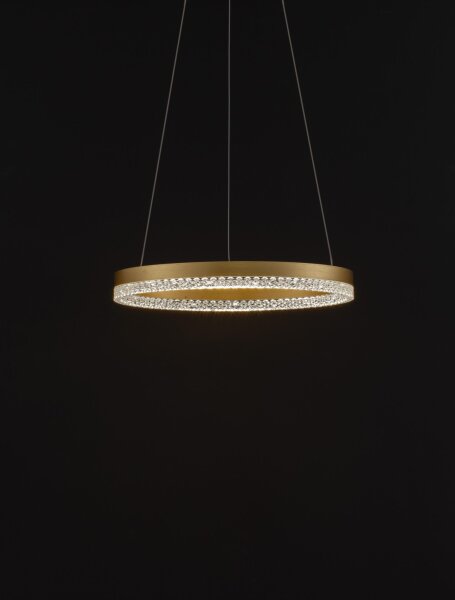 LED Pendelleuchte in Gold Ø 40 cm dimmbar Ring warmweiß