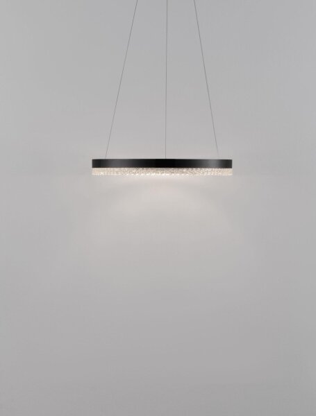 LED Kronleuchter Schwarz Ø 40 cm dimmbar höhenverstellbar