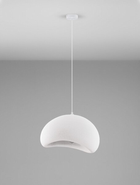 Pendelleuchte E27 50 x 40 cm Weiß höhenverstellbar Retro