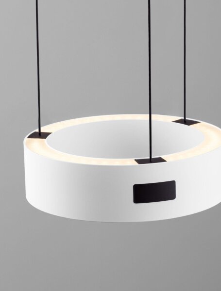 LED Hängelampe Weiß Ø 20 cm dimmbar rund 2 flammig warmweiß