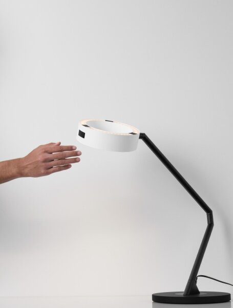 LED Tischlampe 57 cm Schwarz Weiß Touch Dimmer 2 flammig