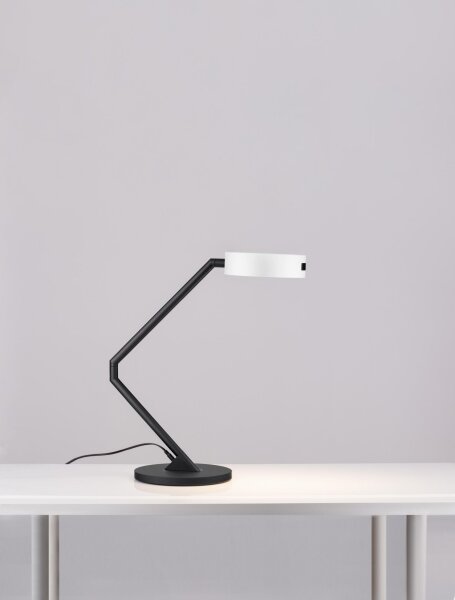 LED Tischlampe 57 cm Schwarz Weiß Touch Dimmer 2 flammig