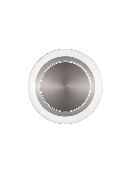 LED Wandleuchte in Nickel 17 cm breit Ring warmweiß Modern