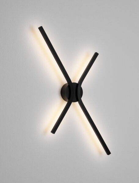 LED Wandlampe indirekt 60 cm breit Schwarz Minimalistisch