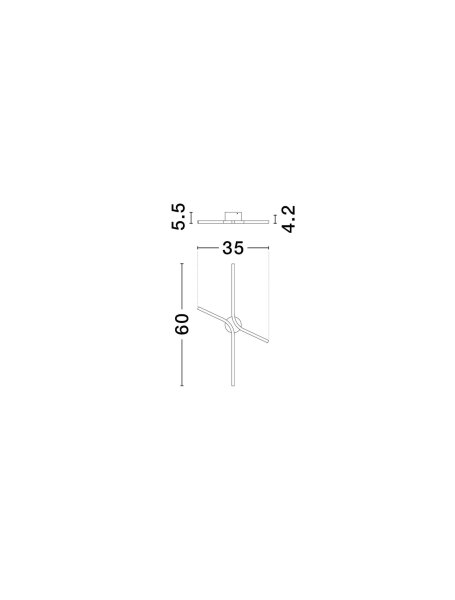 LED Wandlampe indirekt 60 cm breit Schwarz Minimalistisch