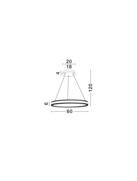 LED Pendelleuchte Ring Ø 60 cm Schwarz dimmbar warmweiß