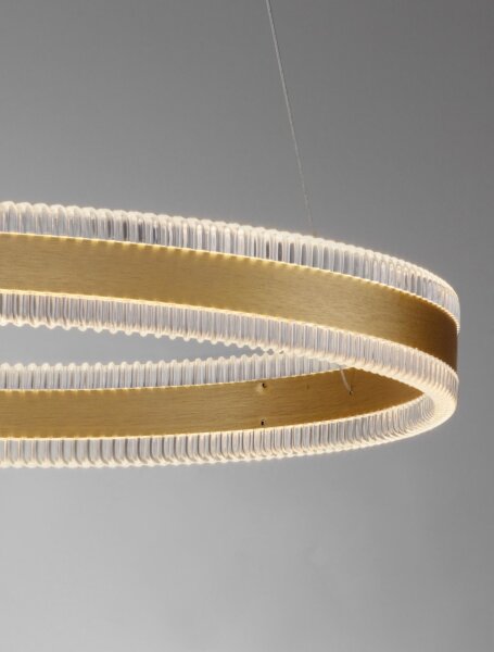 LED Pendelleuchte in Gold Ø 60 cm dimmbar Ring warmweiß CODY