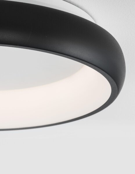 LED Deckenlampe rund Ø 41 cm Schwarz dimmbar warmweiß Modern