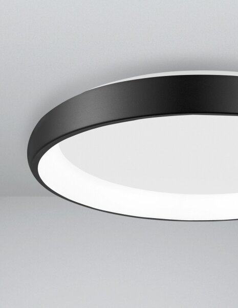 LED Deckenleuchte Schwarz Ø 61 cm dimmbar rund warmweiß