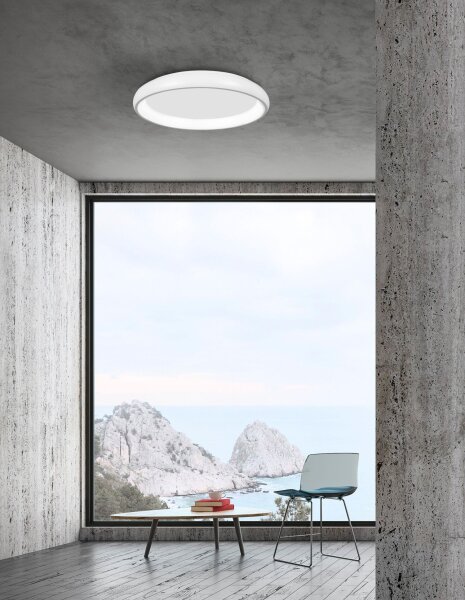LED Deckenlampe Weiß Ø 61 cm dimmbar rund warmweiß COLBY