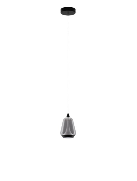 LED Hängelampe Schwarz 12 cm breit Glas warmweiß COLLINS