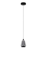 LED H&auml;ngelampe Schwarz 12 cm breit Glas warmwei&szlig; COLLINS