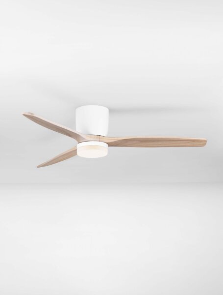 LED Deckenventilator Weiß Natur Holz Ø 132 cm CCT Modern