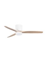 LED Deckenventilator Wei&szlig; Natur Holz &Oslash; 132 cm CCT Modern