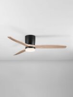 LED Deckenventilator mit Licht Schwarz Natur Holz...