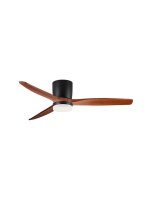 LED Deckenlampe mit Ventilator Schwarz Braun Holz &Oslash; 132 cm