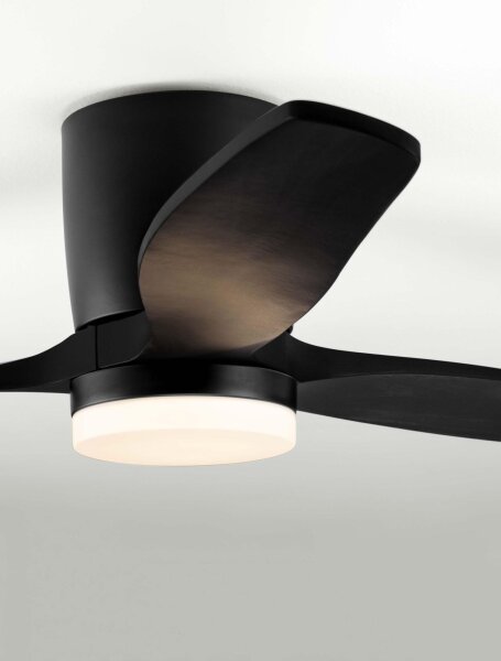 LED Deckenventilator Schwarz Holz Ø 132 cm Fernbedienung