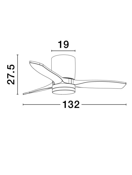 LED Deckenventilator Schwarz Holz Ø 132 cm Fernbedienung