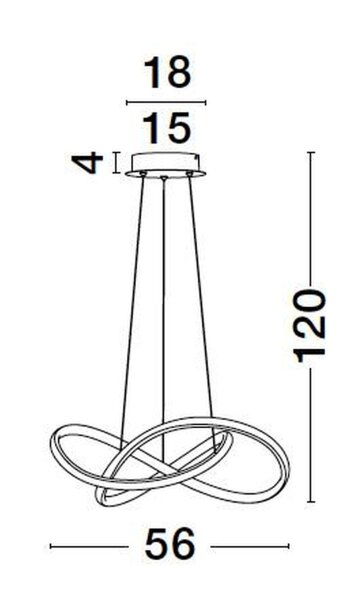 LED Pendelleuchte 56 cm breit Schwarz höhenverstellbar