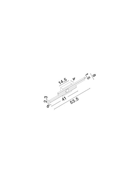 LED Wandlampe flach 54 cm breit Schwarz dimmbar 2 flammig