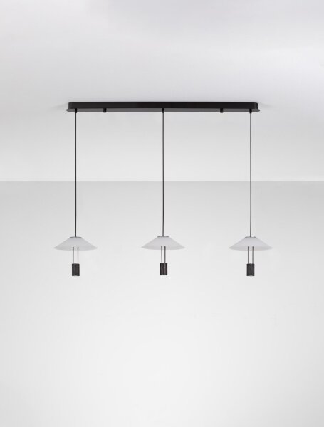LED Pendelleuchte Up Down 100 cm lang Schwarz Weiß 3 flammig
