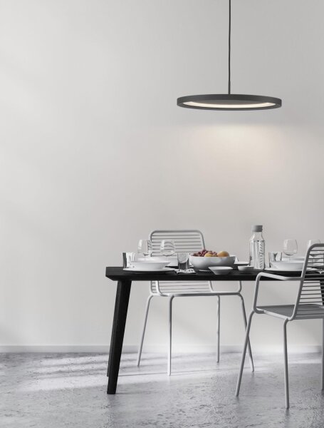 LED Hängelampe Schwarz Ø 40 cm dimmbar Ring warmweiß Modern