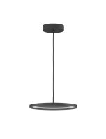 LED H&auml;ngelampe Schwarz &Oslash; 40 cm dimmbar Ring warmwei&szlig; Modern