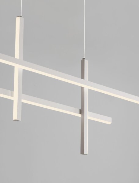 LED Hängelampe Weiß 120 cm lang dimmbar 4 flammig warmweiß
