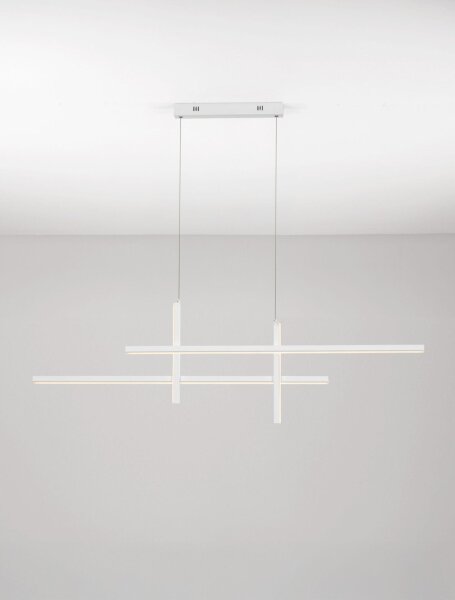 LED Hängelampe Weiß 120 cm lang dimmbar 4 flammig warmweiß