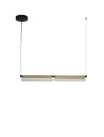 LED H&auml;ngelampe in Schwarz Gold 93 cm lang dimmbar Glas