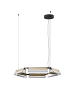 LED H&auml;ngeleuchte in Schwarz Gold &Oslash; 72 cm...
