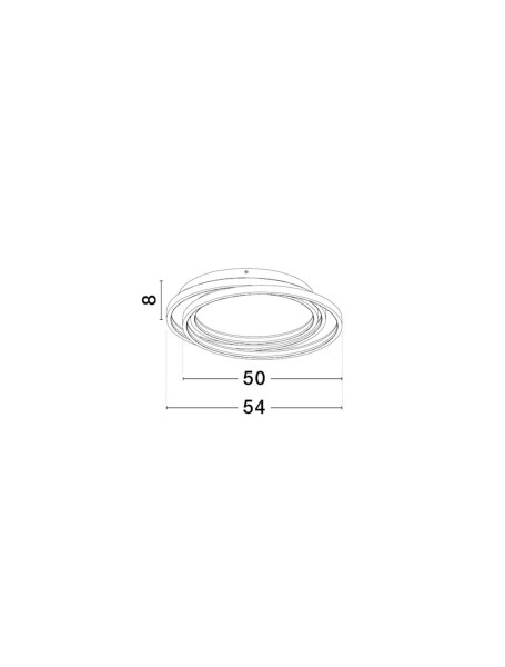 LED Deckenlampe Ring Ø 54 cm Schwarz dimmbar 3 flammig flach