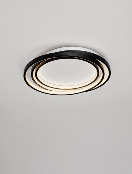 LED Deckenleuchte Schwarz Ø 44 cm dimmbar Ring 3 flammig