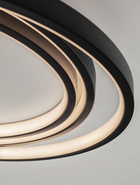 LED Deckenleuchte Schwarz Ø 44 cm dimmbar Ring 3 flammig