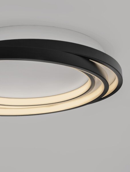 LED Deckenleuchte Schwarz Ø 44 cm dimmbar Ring 3 flammig