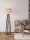 Stehlampe E27 153 cm Schwarz Grau Holz Stoffschirm Modern
