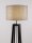 Stehlampe E27 153 cm Schwarz Grau Holz Stoffschirm Modern