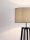 Stehlampe E27 153 cm Schwarz Grau Holz Stoffschirm Modern