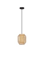 Pendelleuchte E27 Ø 20 cm Schwarz Natur...